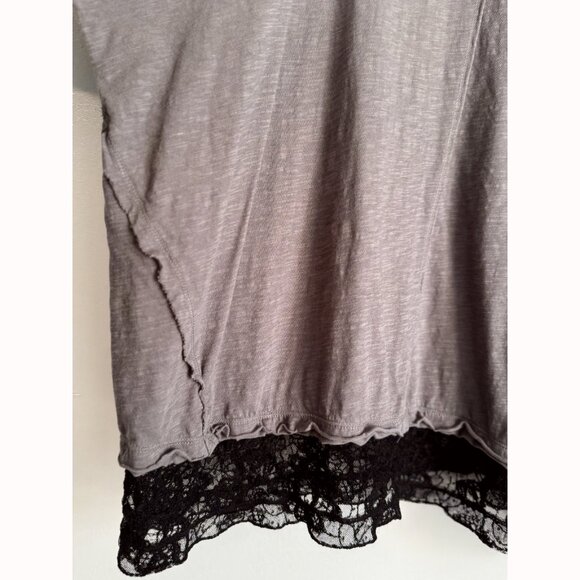 Free People We The Free Effie Twofer Layered Lace Top Size S Gray Boho Grunge - Picture 9 of 14